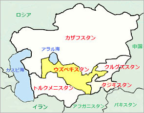中央アジア地図